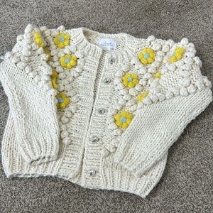 Knit floral cardigan